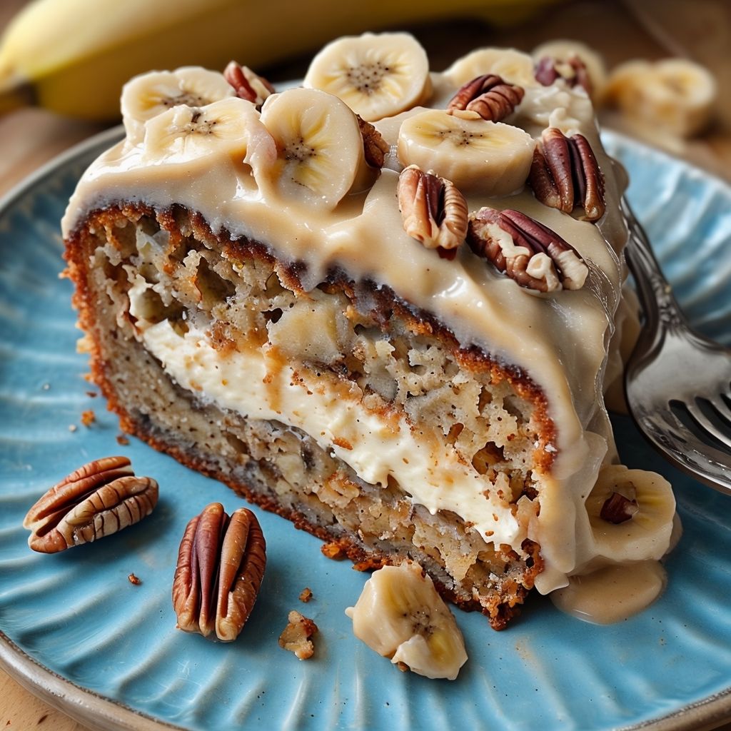 Luscious Banana Pecan Cake