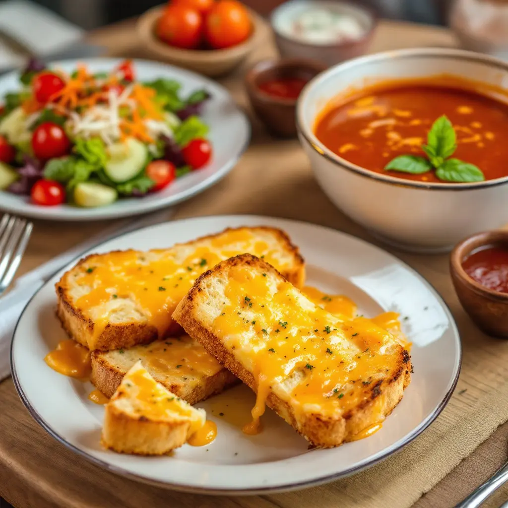 A plate of Cunetto's garlic cheese bread